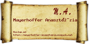 Mayerhoffer Anasztázia névjegykártya